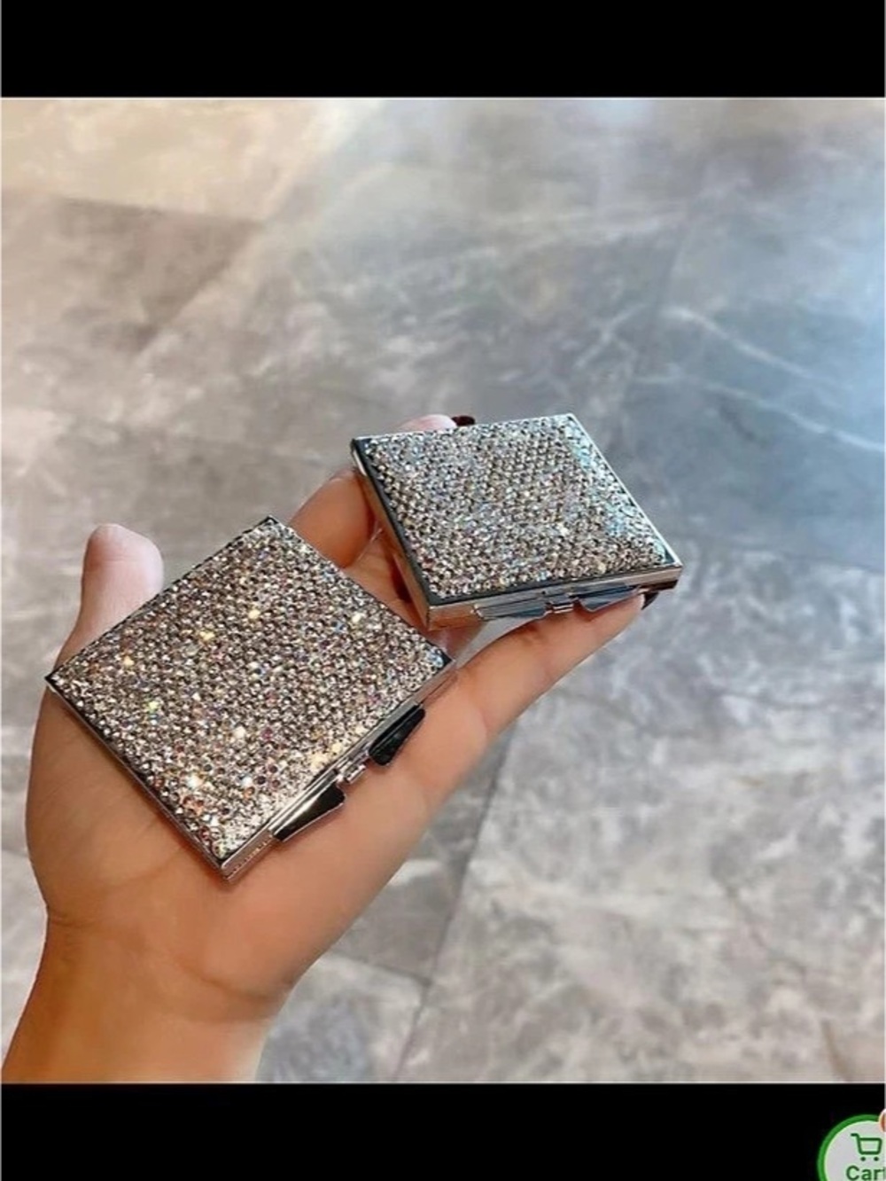 Rhinestone Mirror Compact - Picture 3 of 5